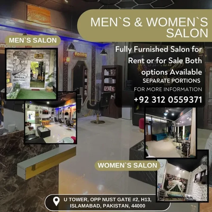 Salon for Sale – Fully Furnished & Running Business - I-8 Markaz - Islamabad