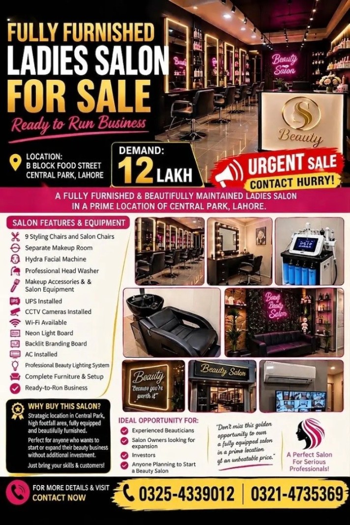 Saloon for Sale - Central Park Housing Scheme - Block H - Lahore | markaz.pk