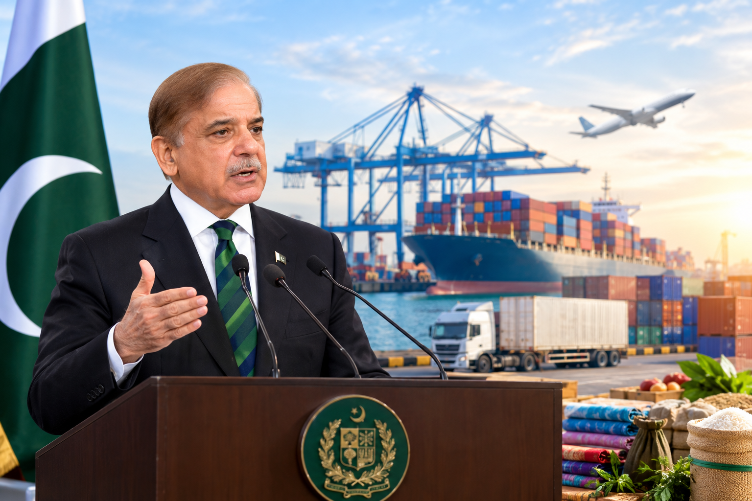 PM Urges Export-Led Economic Growth in Pakistan