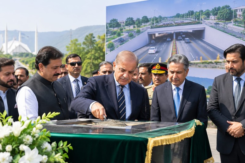 PM Shehbaz Sharif Lays Foundation Stone for Kashmir Chowk Underpass